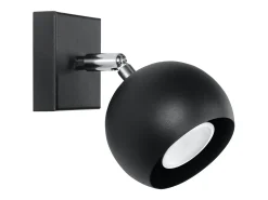 Sollux Lighting Lámparas de pared Rayis moderno de acero - 1 fuentes luminosas 3000K - L.10 x A.10 cm - Negro Best