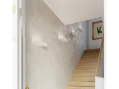 Outlet Sollux Lighting Lámparas de pared Shira moderno de cerámica - 2 fuentes luminosas 3000K - L.36 x A.4,5 cm - Blanco