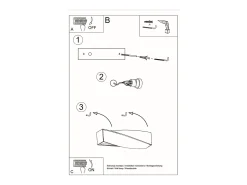 Sollux Lighting Aplique Para Pared-Lámparas de pared Sigmonix mini moderno de cerámica/vidrio - 1 fuentes luminosas 3000K - L.35 x A.12 cm - Blanco
