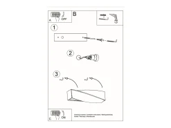 Sollux Lighting Aplique Para Pared-Lámparas de pared Sigmonix moderno de cerámica/vidrio - 1 fuentes luminosas 4000K - L.42 x A.14 cm - Gris