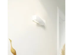 Sollux Lighting Lámparas de pared Sigmonix mini moderno de cerámica/vidrio - 1 fuentes luminosas 4000K - L.35 x A.12 cm - Blanco Hot