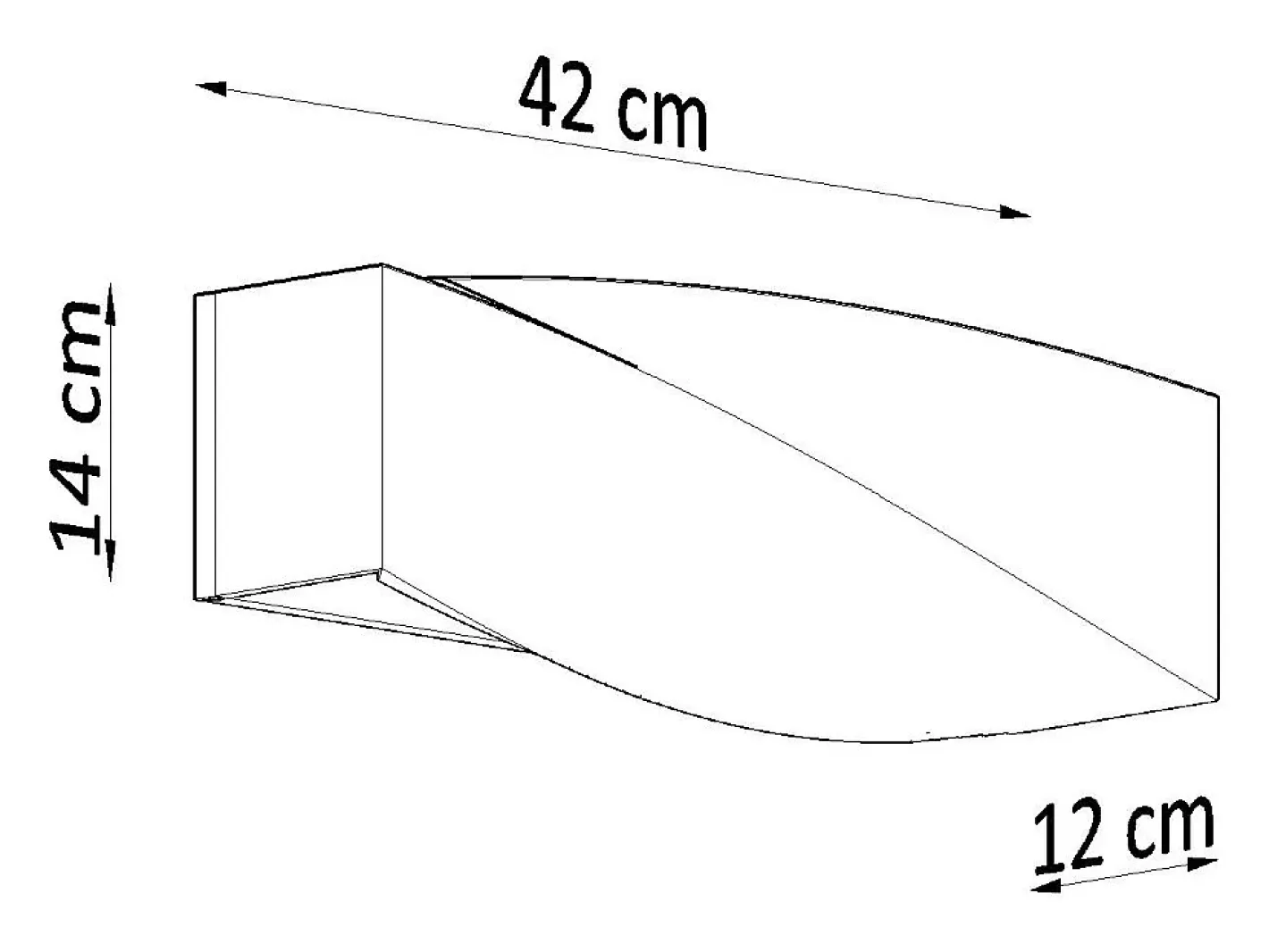 Clearance Sollux Lighting Lámparas de pared Sigmonix moderno de cerámica/vidrio - 1 fuentes luminosas 3000K - L.42 x A.14 cm - Negro