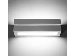 Sollux Lighting Aplique Para Pared-Lámparas de pared Solara line moderno de cerámica - 1 fuentes luminosas 4000K - L.32,5 x A.9,5 cm - Blanco