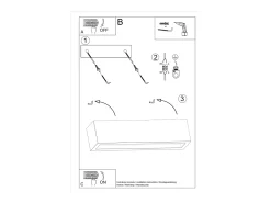 Sollux Lighting Aplique Para Pared-Lámparas de pared Solara moderno de hormigón/vidrio - 2 fuentes luminosas 3000K - L.50 x A.10 cm - Gris