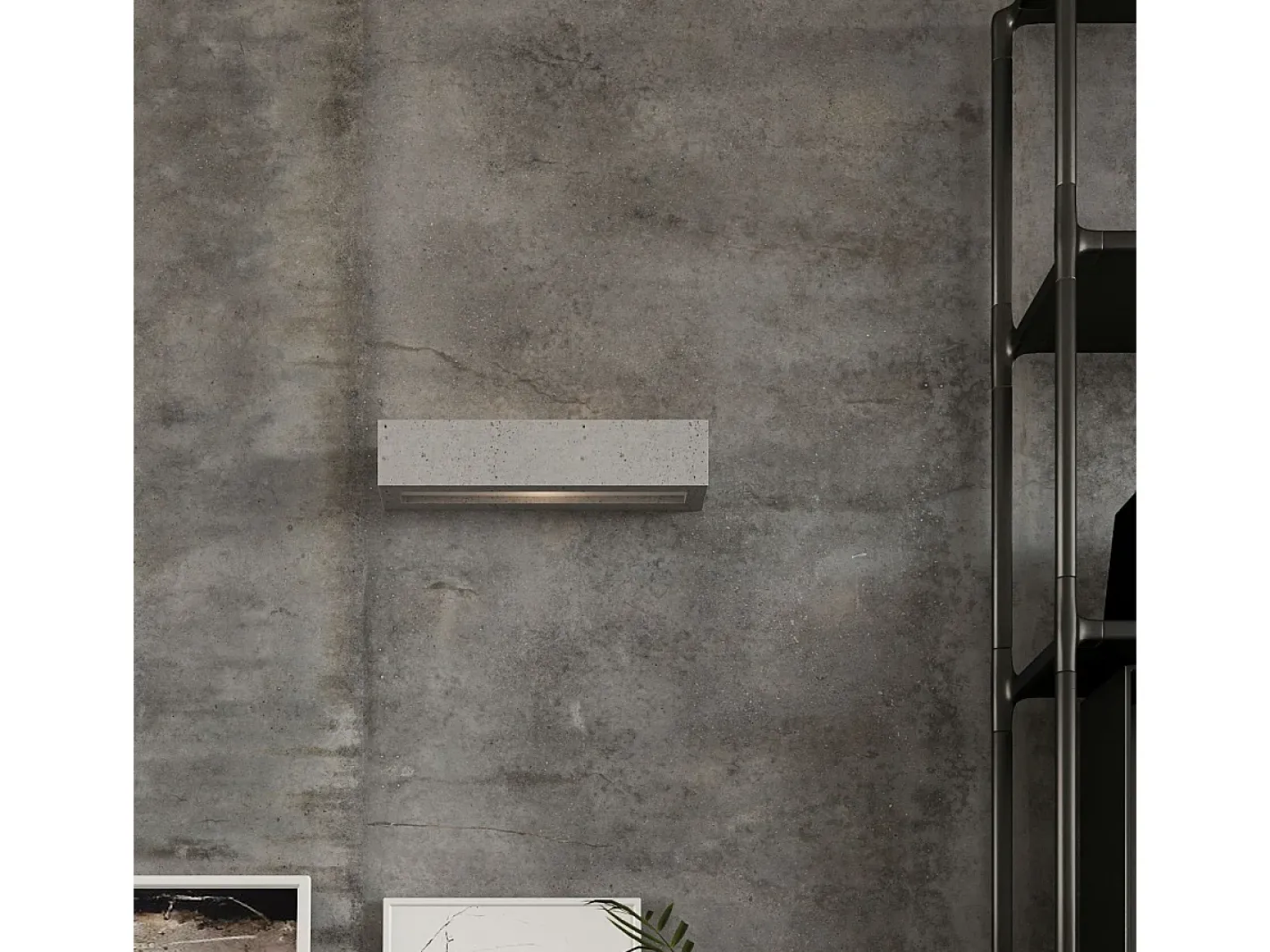 Sollux Lighting Lámparas de pared Solara moderno de hormigón/vidrio - 2 fuentes luminosas 4000K - L.50 x A.10 cm - Gris Outlet