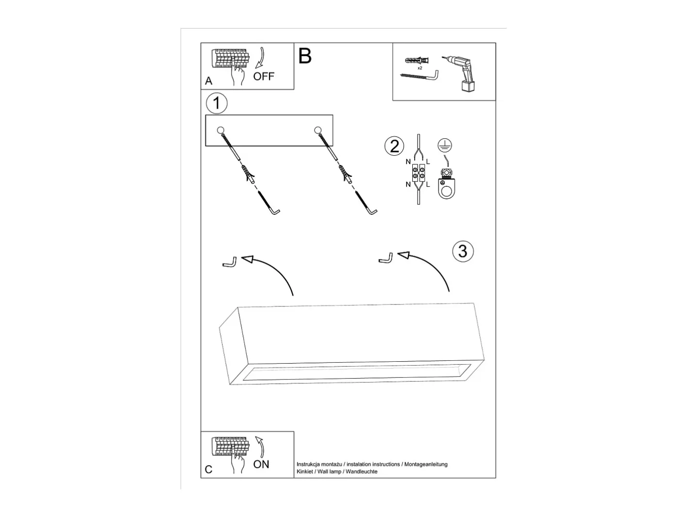 Sollux Lighting Lámparas de pared Solara moderno de hormigón/vidrio - 2 fuentes luminosas 4000K - L.50 x A.10 cm - Gris Outlet