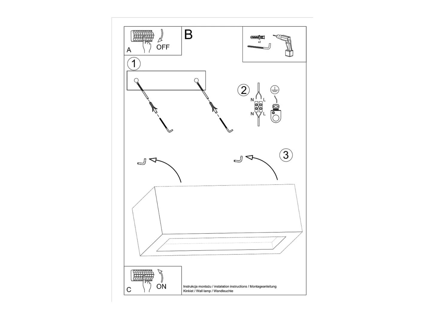 Sollux Lighting Aplique Para Pared-Lámparas de pared Solara moderno de hormigón/vidrio - 1 fuentes luminosas 4000K - L.30 x A.10 cm - Gris