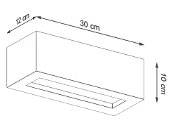 Sollux Lighting Aplique Para Pared-Lámparas de pared Solara moderno de hormigón/vidrio - 1 fuentes luminosas 4000K - L.30 x A.10 cm - Gris