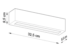 Sale Sollux Lighting Lámparas de pared Solara moderno de cerámica/vidrio - 1 fuentes luminosas 3000K - L.32,5 x A.9,5 cm - Gris