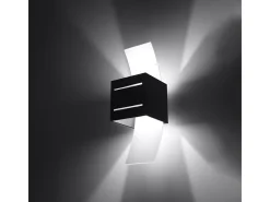 Sollux Lighting Aplique Para Pared-Lámparas de pared Solenix moderno de aluminio/vidrio - 1 fuentes luminosas 3000K - L.10 x A.30 cm - Negro