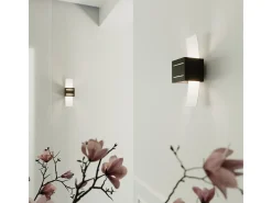 Sollux Lighting Aplique Para Pared-Lámparas de pared Solenix moderno de aluminio/vidrio - 1 fuentes luminosas 3000K - L.10 x A.30 cm - Negro