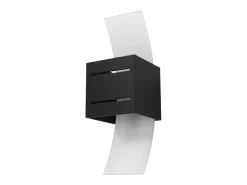 Sollux Lighting Aplique Para Pared-Lámparas de pared Solenix moderno de aluminio/vidrio - 1 fuentes luminosas 3000K - L.10 x A.30 cm - Negro