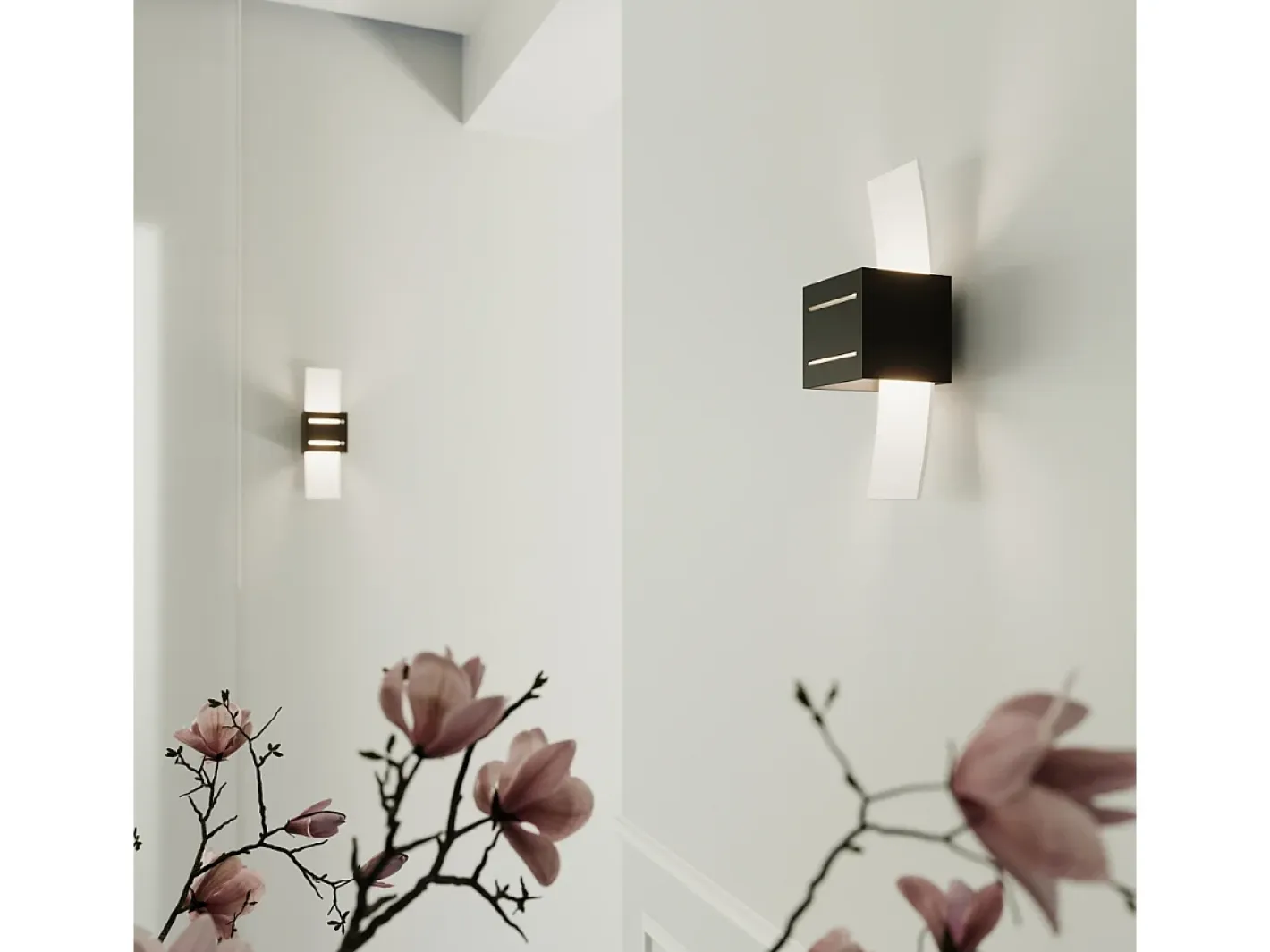 Sollux Lighting Lámparas de pared Solenix moderno de aluminio/vidrio - 1 fuentes luminosas 4000K - L.10 x A.30 cm - Negro Discount
