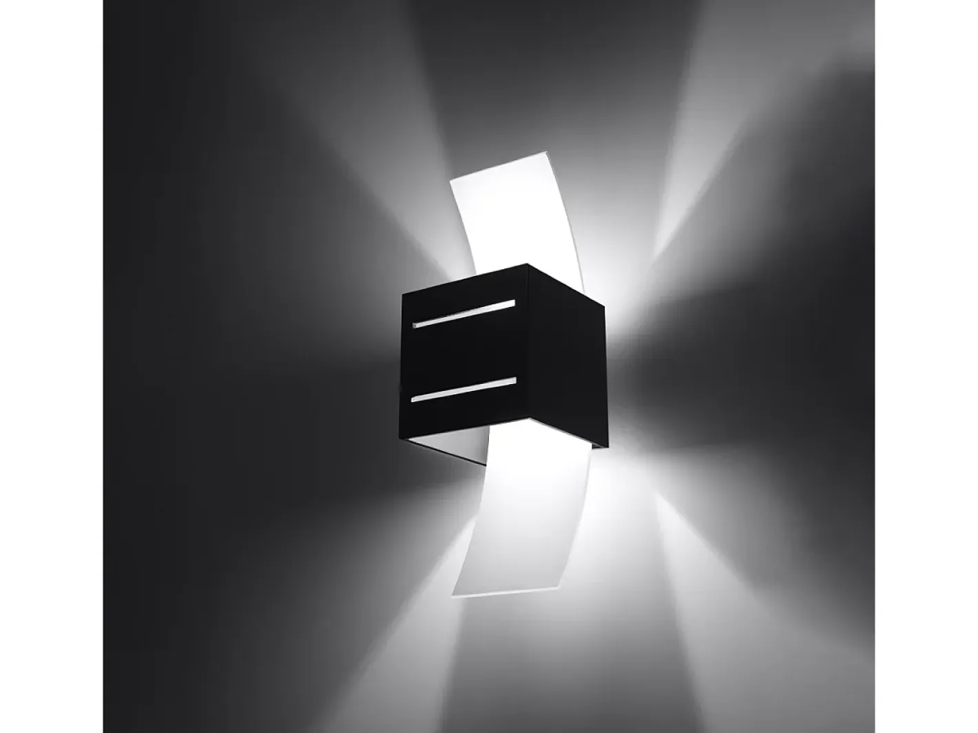 Sollux Lighting Lámparas de pared Solenix moderno de aluminio/vidrio - 1 fuentes luminosas 4000K - L.10 x A.30 cm - Negro Discount