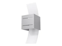 Clearance Sollux Lighting Lámparas de pared Solenix moderno de aluminio/vidrio - 1 fuentes luminosas 4000K - L.10 x A.30 cm - Gris