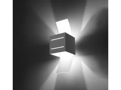 Sollux Lighting Lámparas de pared Solenix moderno de aluminio/vidrio - 1 fuentes luminosas 4000K - L.10 x A.30 cm - Blanco