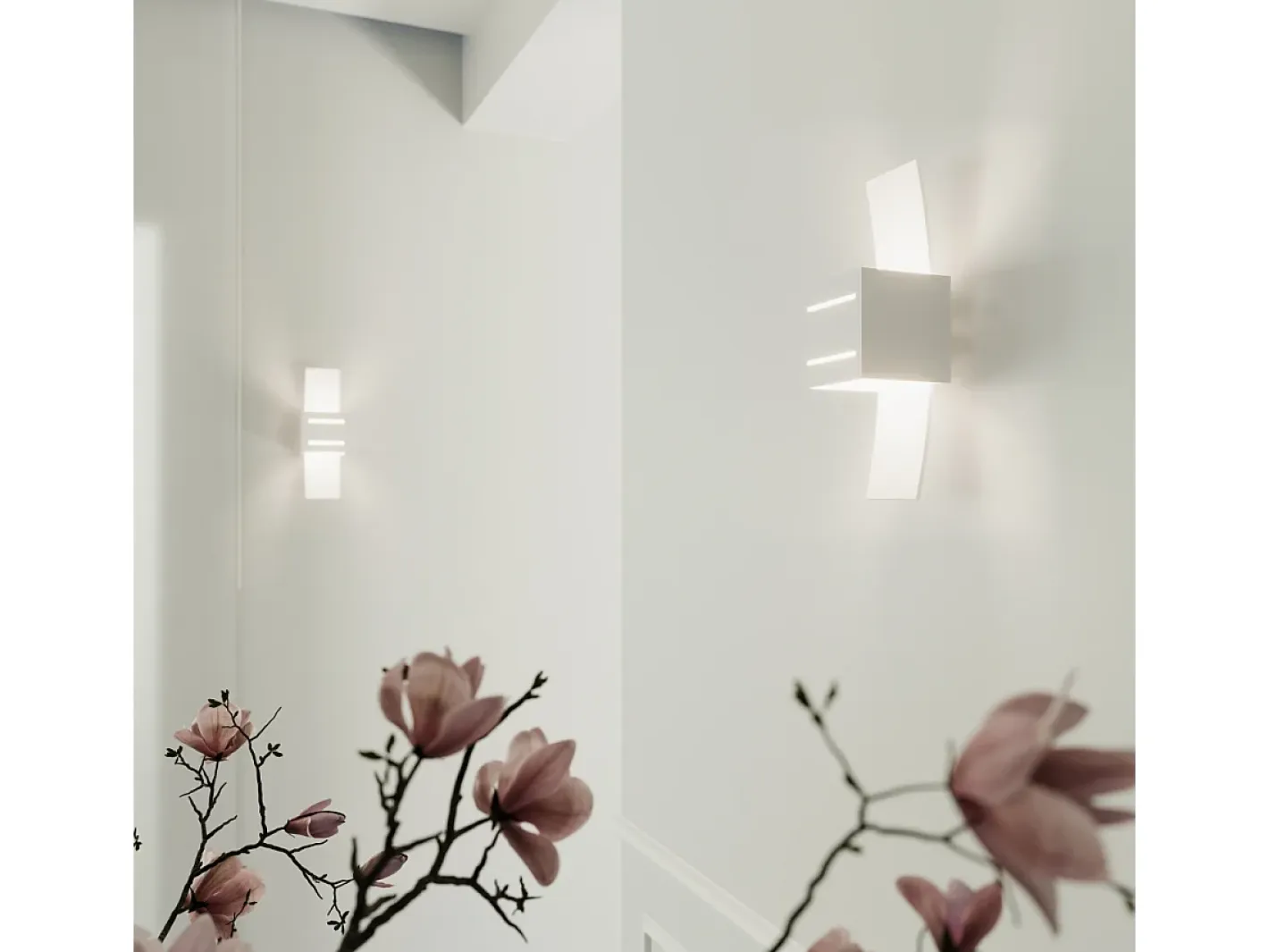 Sollux Lighting Lámparas de pared Solenix moderno de aluminio/vidrio - 1 fuentes luminosas 4000K - L.10 x A.30 cm - Blanco