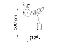 Sale Sollux Lighting Lámparas de pared Speis desván de tela/acero - 1 fuentes luminosas 4000K - L.8 x A.100 cm - Negro