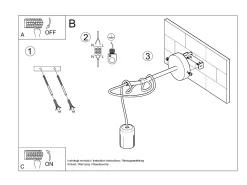Sale Sollux Lighting Lámparas de pared Speis desván de tela/acero - 1 fuentes luminosas 4000K - L.8 x A.100 cm - Negro