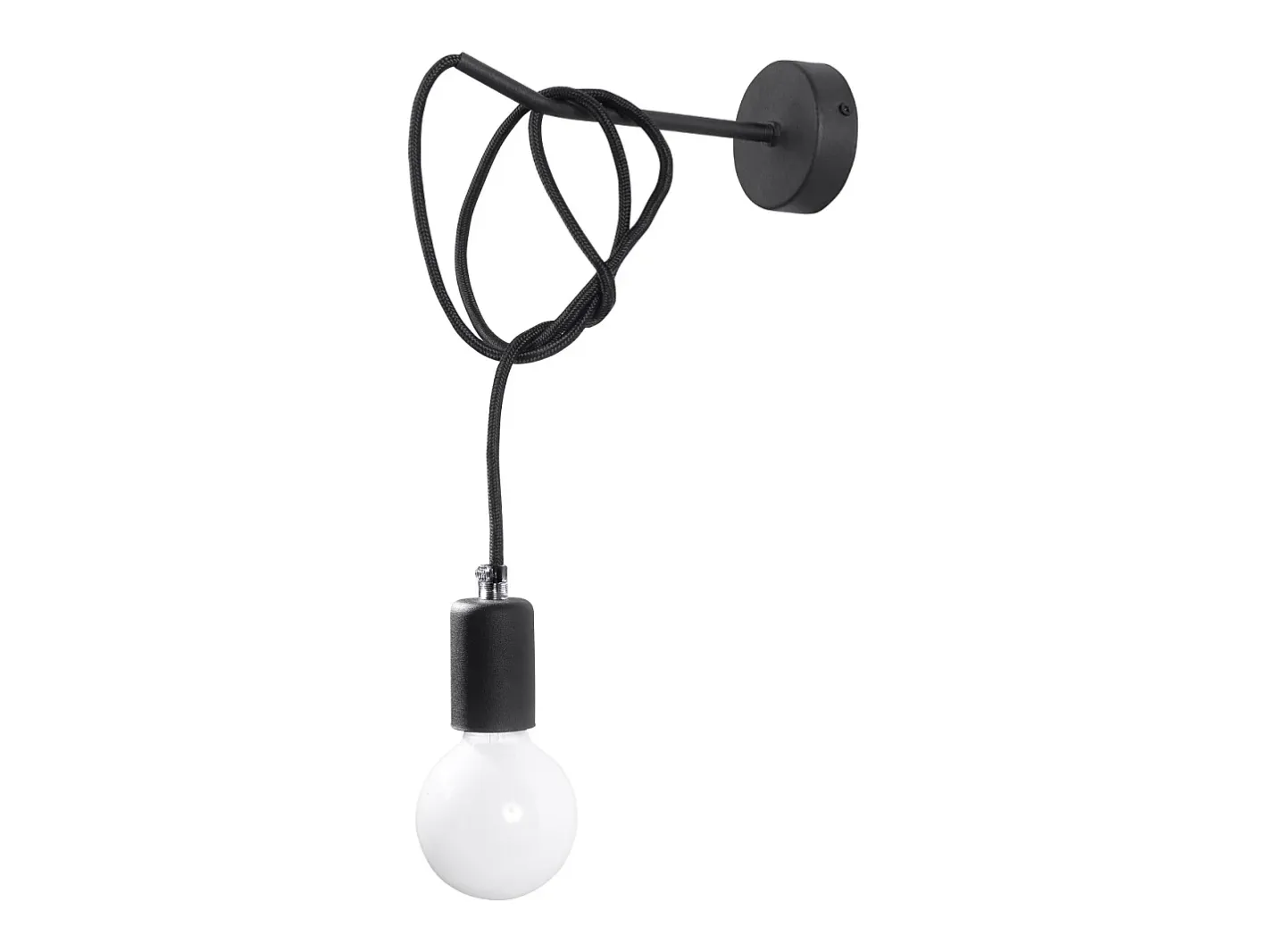 Sale Sollux Lighting Lámparas de pared Speis desván de tela/acero - 1 fuentes luminosas 4000K - L.8 x A.100 cm - Negro