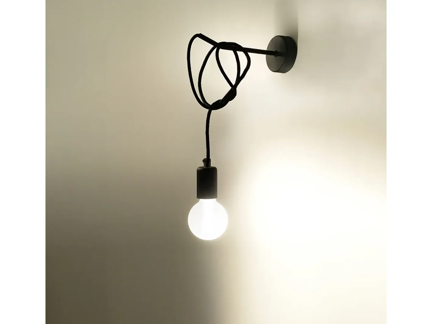 Sale Sollux Lighting Lámparas de pared Speis desván de tela/acero - 1 fuentes luminosas 4000K - L.8 x A.100 cm - Negro