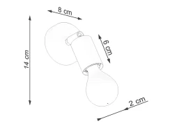 Online Sollux Lighting Lámparas de pared Synfex minimalista de acero - 1 fuentes luminosas 4000K - L.8 x A.14 cm - Negro