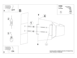 Sale Sollux Lighting Lámparas De Pared Toni Moderno De Acero - 1 Fuentes Luminosas - L.12 X A.12 Cm - Blanco