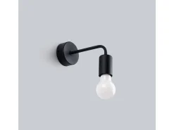 Sollux Lighting Aplique Para Pared-Lámparas de pared Torah moderno de acero - 1 fuentes luminosas 3000K - L.19 x A.14,5 cm - Negro