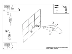 Sollux Lighting Aplique Para Pared-Lámparas de pared Torim minimalista de acero - 1 fuentes luminosas 4000K - L.8 x A.18,5 cm - Negro