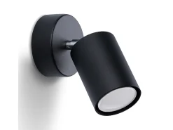 Sollux Lighting Aplique Para Pared-Lámparas de pared Torim minimalista de acero - 1 fuentes luminosas 4000K - L.8 x A.18,5 cm - Negro