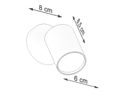 Sollux Lighting Lámparas de pared Torim minimalista de acero - 1 fuentes luminosas 4000K - L.8 x A.18,5 cm - Blanco New
