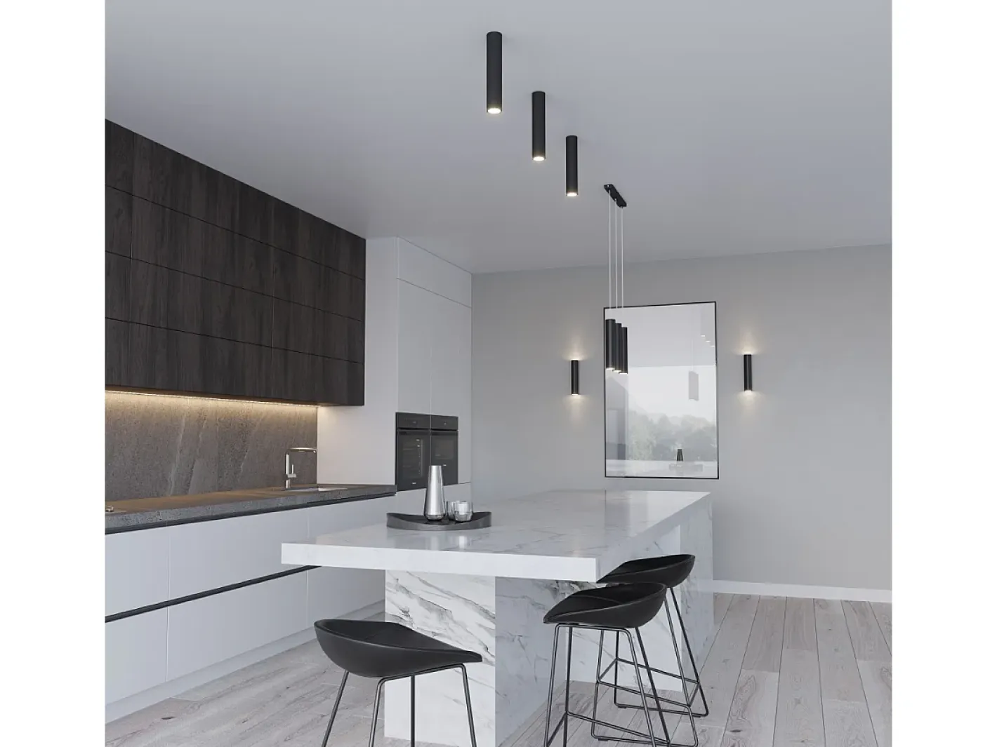 Sollux Lighting Lámparas de pared Toris moderno de acero - 2 fuentes luminosas 3000K - L.6 x A.30 cm - Negro Sale