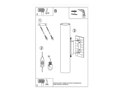 Sollux Lighting Lámparas de pared Toris moderno de acero - 2 fuentes luminosas 3000K - L.6 x A.30 cm - brillo Dorado Outlet