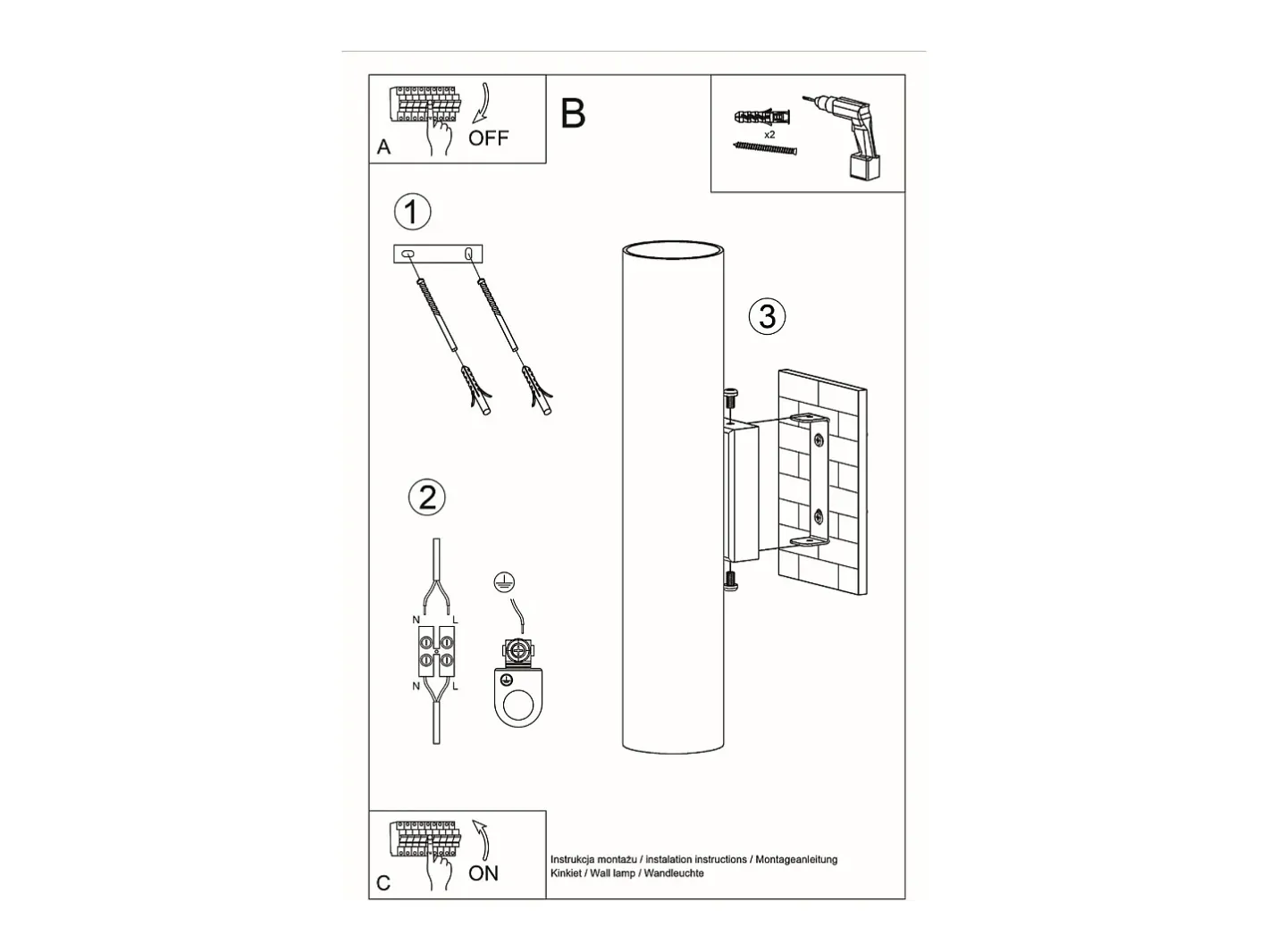 Sollux Lighting Lámparas de pared Toris moderno de acero - 2 fuentes luminosas 3000K - L.6 x A.30 cm - Blanco Sale