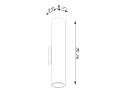 Sollux Lighting Aplique Para Pared-Lámparas de pared Toris moderno de acero - 2 fuentes luminosas 4000K - L.6 x A.30 cm - brillo Dorado