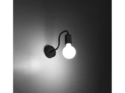 Sale Sollux Lighting Lámparas De Pared Vector Industrial De Acero - 1 Fuentes Luminosas - L.8,5 X A.20 Cm - Negro