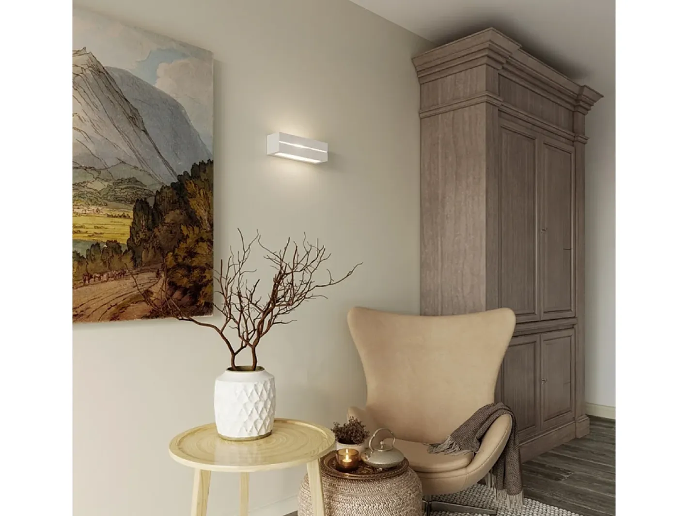 Sollux Lighting Lámparas De Pared Vega Moderno De Cerámica - 1 Fuentes Luminosas - L.32,5 X A.9,5 Cm - Blanco Best