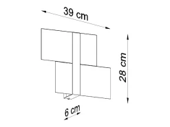 Sollux Lighting Aplique Para Pared-Lámparas de pared Verre moderno de acero/vidrio - 2 fuentes luminosas 4000K - L.39 x A.28 cm - Blanco