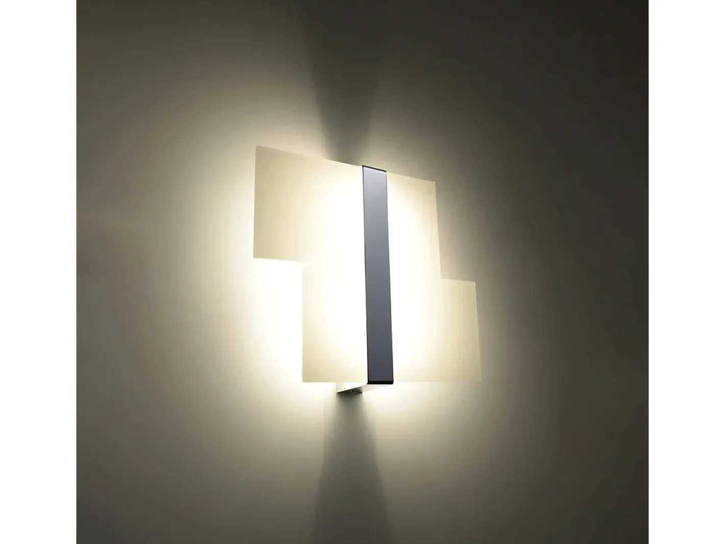 Sollux Lighting Lámparas de pared Verre moderno de acero/vidrio - 2 fuentes luminosas 4000K - L.39 x A.28 cm - cromo/blanco Gris New