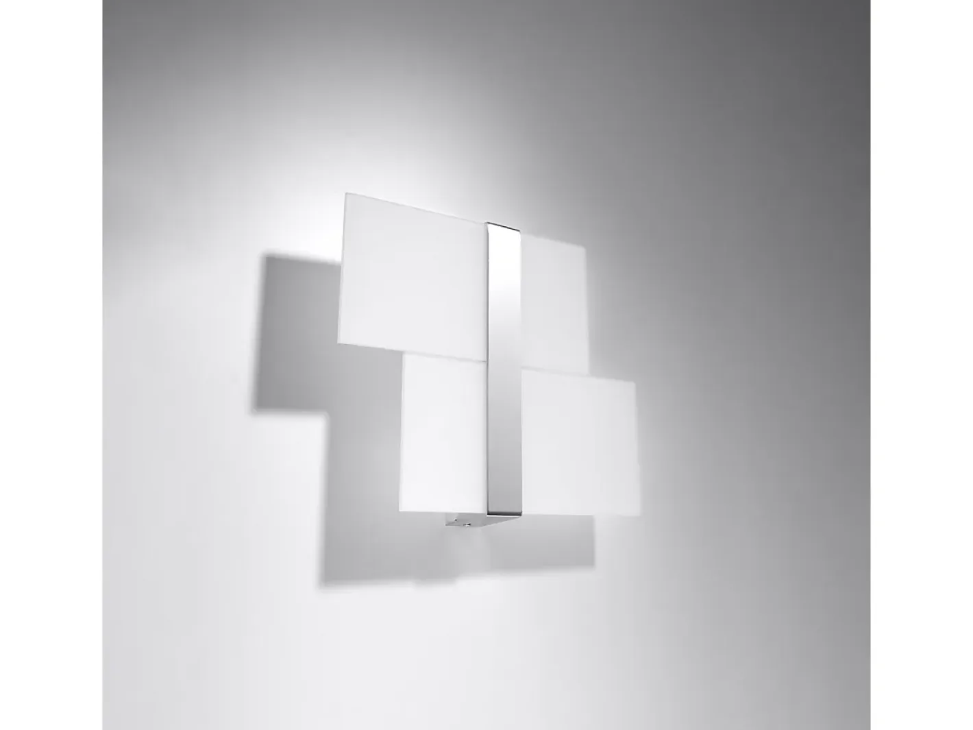 Sollux Lighting Lámparas de pared Verre moderno de acero/vidrio - 2 fuentes luminosas 3000K - L.39 x A.28 cm - cromo/blanco Gris Clearance