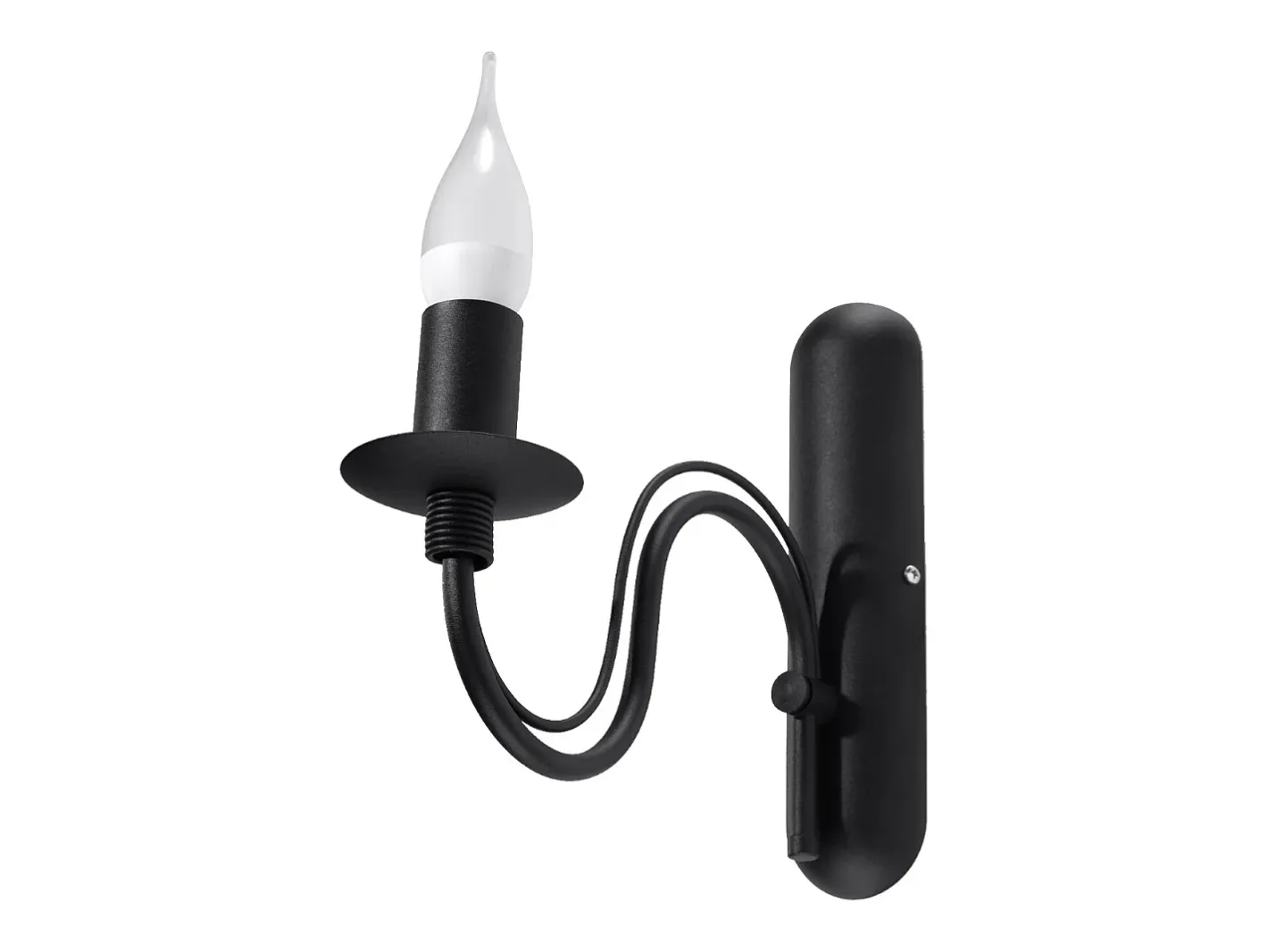 New Sollux Lighting Lámparas de pared Vivow moderno de acero - 1 fuentes luminosas 4000K - L.6 x A.25 cm - Negro