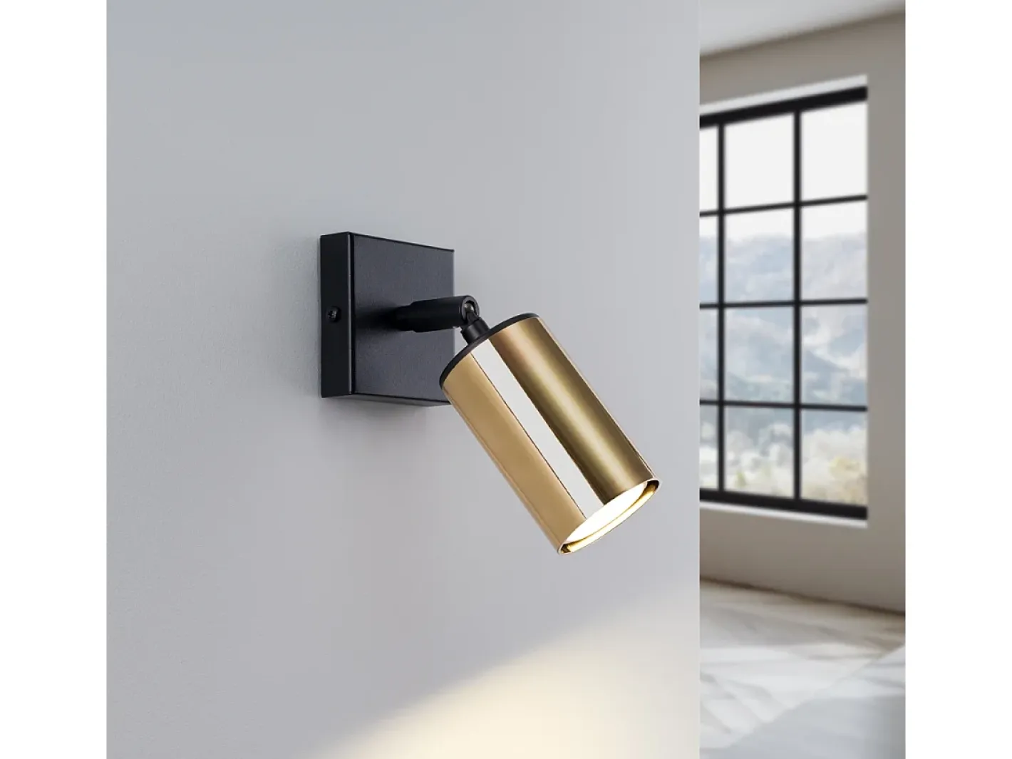 New Sollux Lighting Lámparas De Pared Winx Moderno De Acero - 1 Fuentes Luminosas - L.8 X A.18,5 Cm - Oro Negro Negro / Dorado