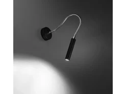 Sollux Lighting Aplique Para Pared-Lámparas de pared Xilar moderno de acero - 1 fuentes luminosas 4000K - L.8 x A.52 cm - Negro