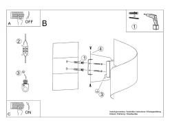 Sollux Lighting Lámparas de pared Zaltonia moderno de acero - 1 fuentes luminosas 3000K - L.15 x A.31 cm - Negro New
