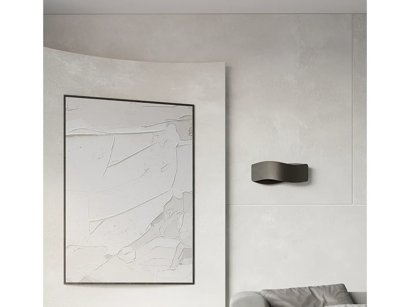 New Sollux Lighting Lámparas de pared Zanila moderno de acero - 2 fuentes luminosas 4000K - L.40 x A.15 cm - Negro