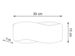 New Sollux Lighting Lámparas de pared Zanila moderno de acero - 1 fuentes luminosas 3000K - L.30 x A.13 cm - Negro