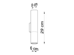 Sollux Lighting Aplique Para Pared-Lámparas de pared Zarpex moderno de acero - 2 fuentes luminosas 3000K - L.6 x A.29 cm - /cobre Negro