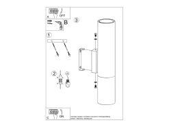 Sollux Lighting Aplique Para Pared-Lámparas de pared Zarpex moderno de acero - 2 fuentes luminosas 3000K - L.6 x A.29 cm - /cobre Negro
