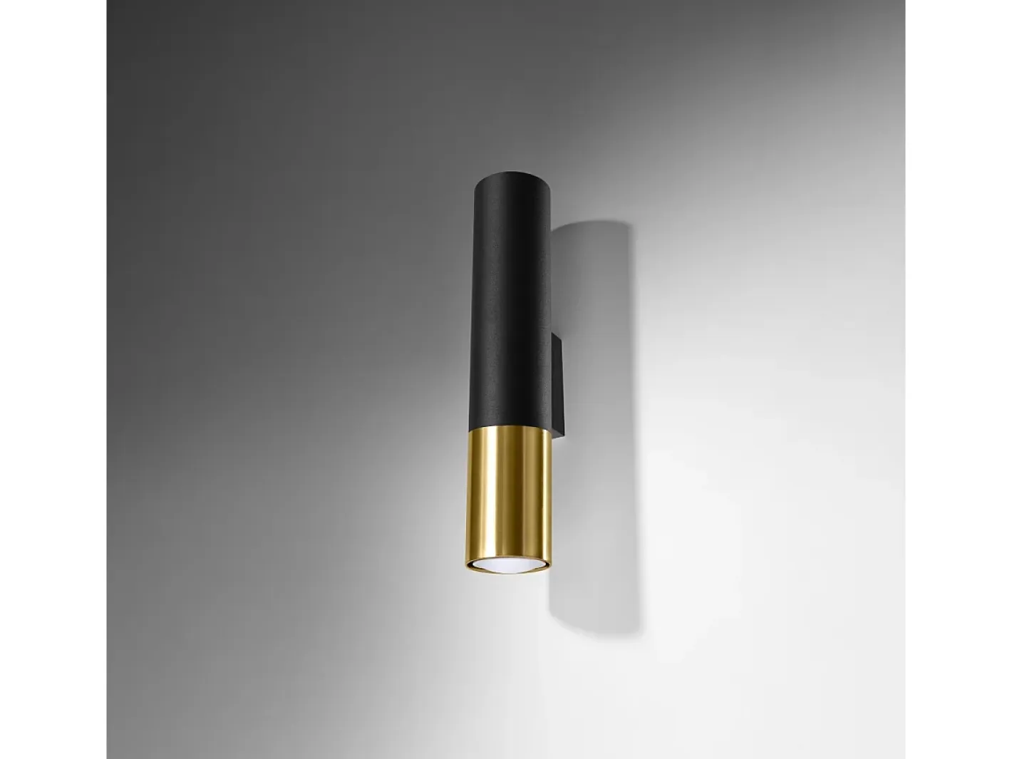 Sollux Lighting Lámparas de pared Zarpex moderno de acero - 2 fuentes luminosas 3000K - L.6 x A.29 cm - oro Negro Outlet