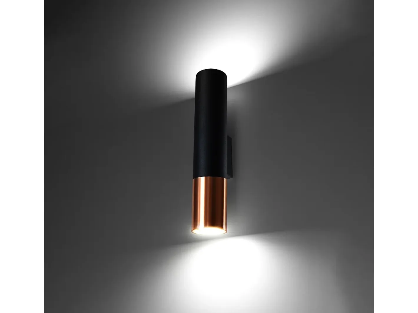Sollux Lighting Lámparas de pared Zarpex moderno de acero - 2 fuentes luminosas 4000K - L.6 x A.29 cm - /cobre Negro